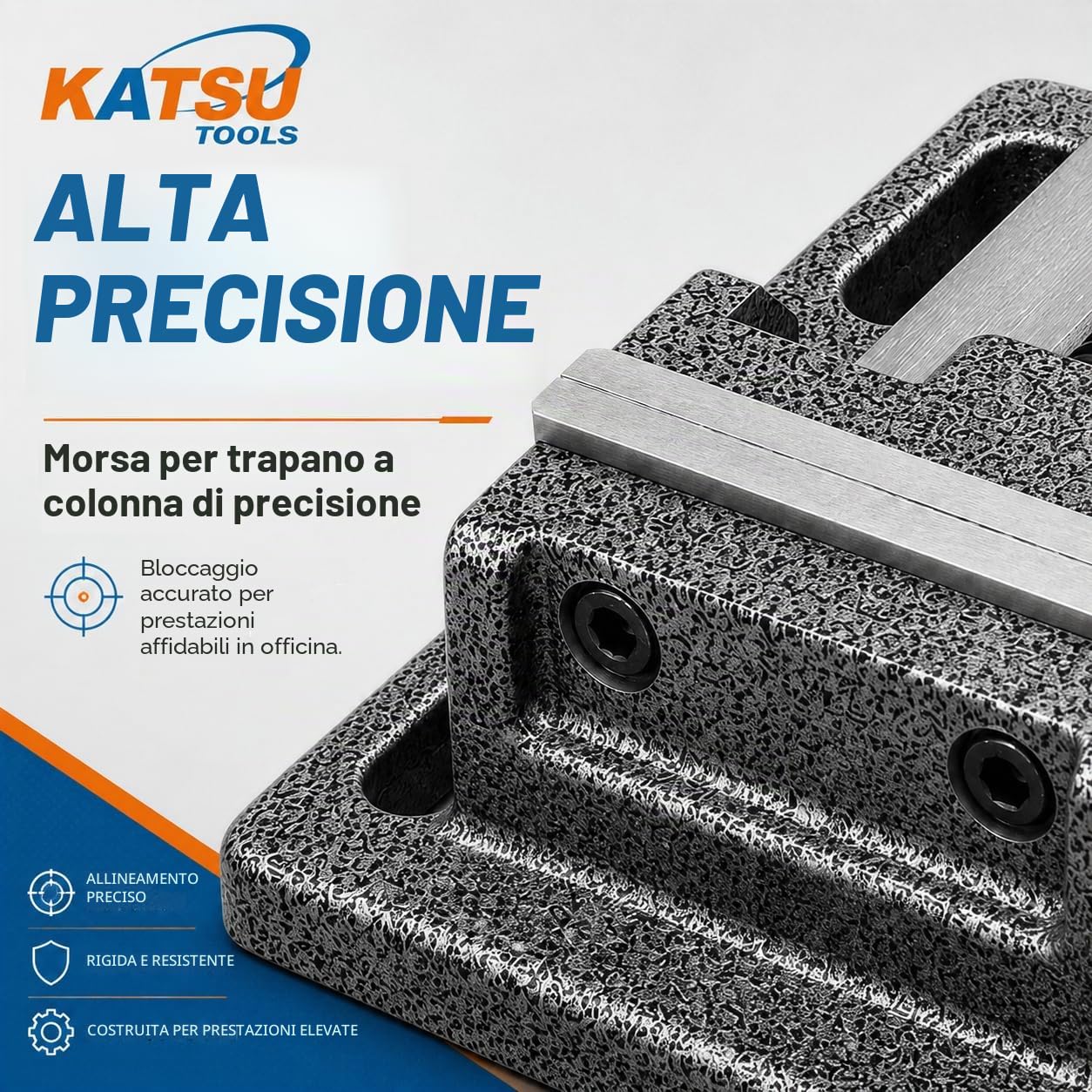 KATSU Morsa per Trapano da Banco a Colonna 3" 75mm Tipo Americano di Qualità Professionale per Trapano a Pressa per Fresatrice 40227330