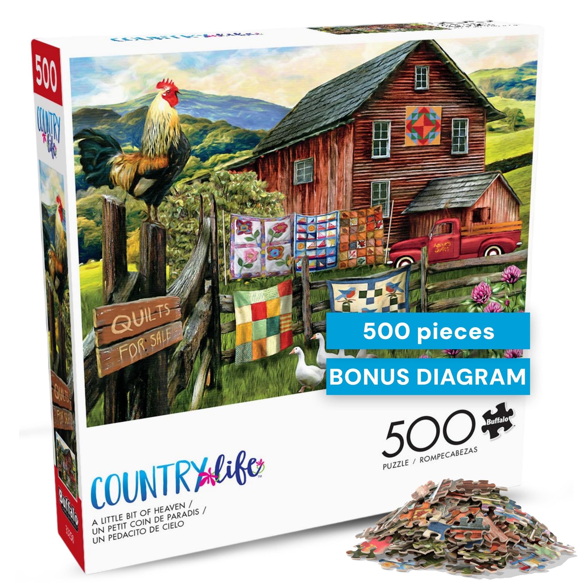 Buffalo Games - Country Life - A Little Bit of Heaven - 500 Piece Jigsaw Puzzle for Adults Challenging Puzzle Perfect for Game Nights - Finished Size 21.25 x 15.00