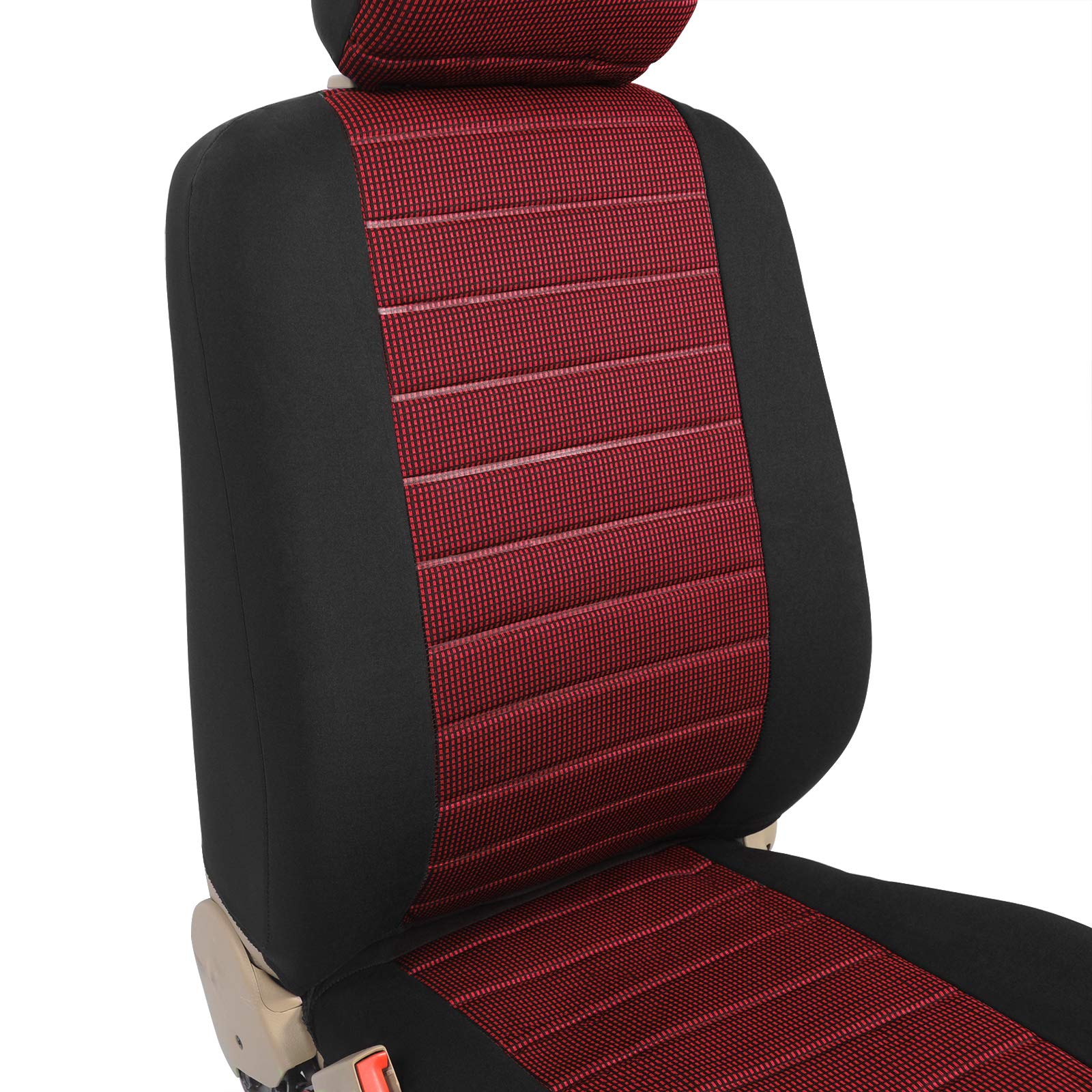 WOLTU Coprisedile Copertura Anteriore Singolo Universale per Auto Macchina Seat Cover Protezione per Sedile di Poliestere Rosso