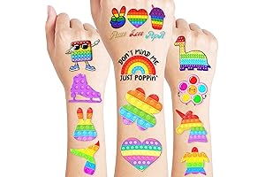 Pop It Fidget Toy Temporary Tattoos: Hype Your Birthday Party with 100PCS of Delightful Decorations