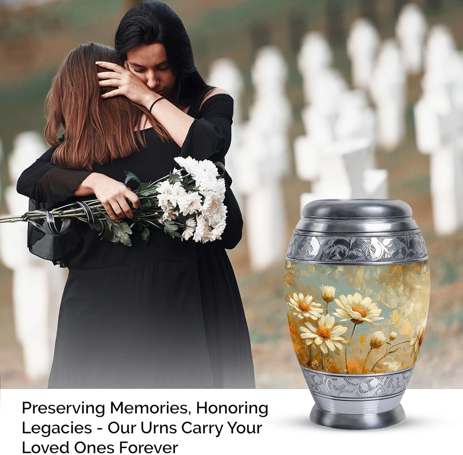 Flower Urn - Small Urns for Human Ashes Keepsake - Personal Urns for Human Ashes Keepsake - Human Urns for Ashes - Cremation Memorial - Adult Urns for Human Ashes Women (Size - 3inch,2pcs)