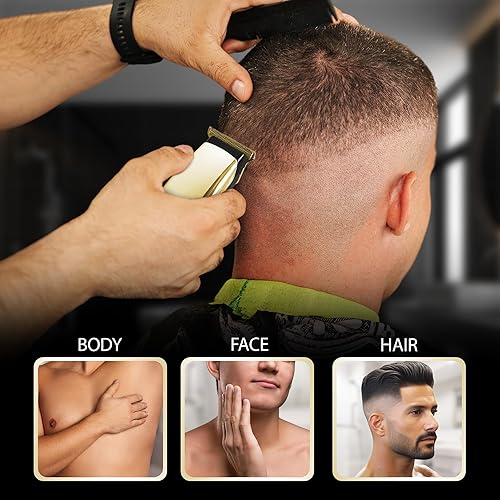 Miniatura 7 de Cutting Edge Recortadora de batería para hombres, hipoalergénica, compacta, con 3 peines guía (0.118 in, 0.236 in, 0.394 in), cuchillas