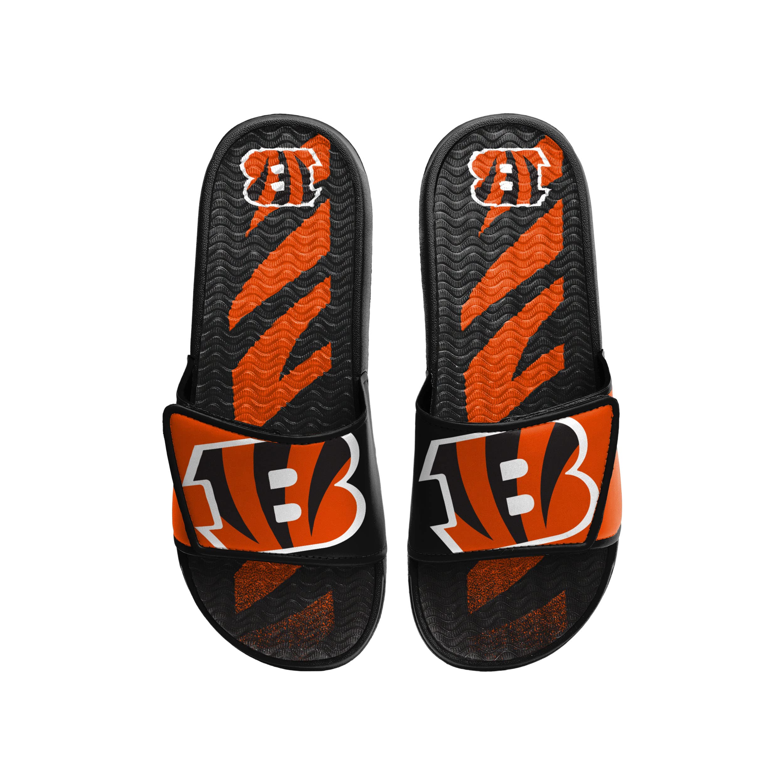 FOCO Cincinnati Bengals NFL Mens Team Stripe Gel Slide - M
