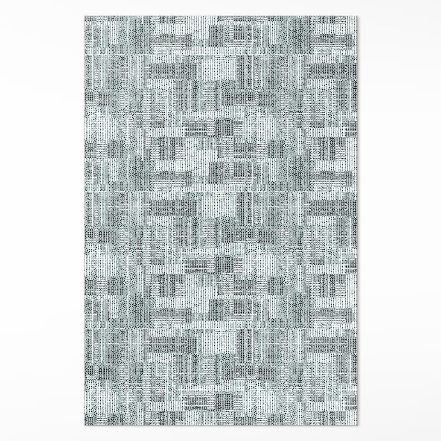 Tapis vinyle anti-tache 120x180 cm motif mosaïque patchwork intérieur