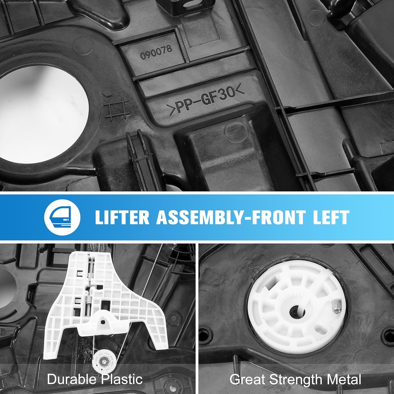 83471-D5000 Rear Left Window Regulator Compatible with 2016-2021 KIA Optima 1.6L 2.0L 2.4L Replacement# 83471-D4000 Rear Driver Side Window Regulator
