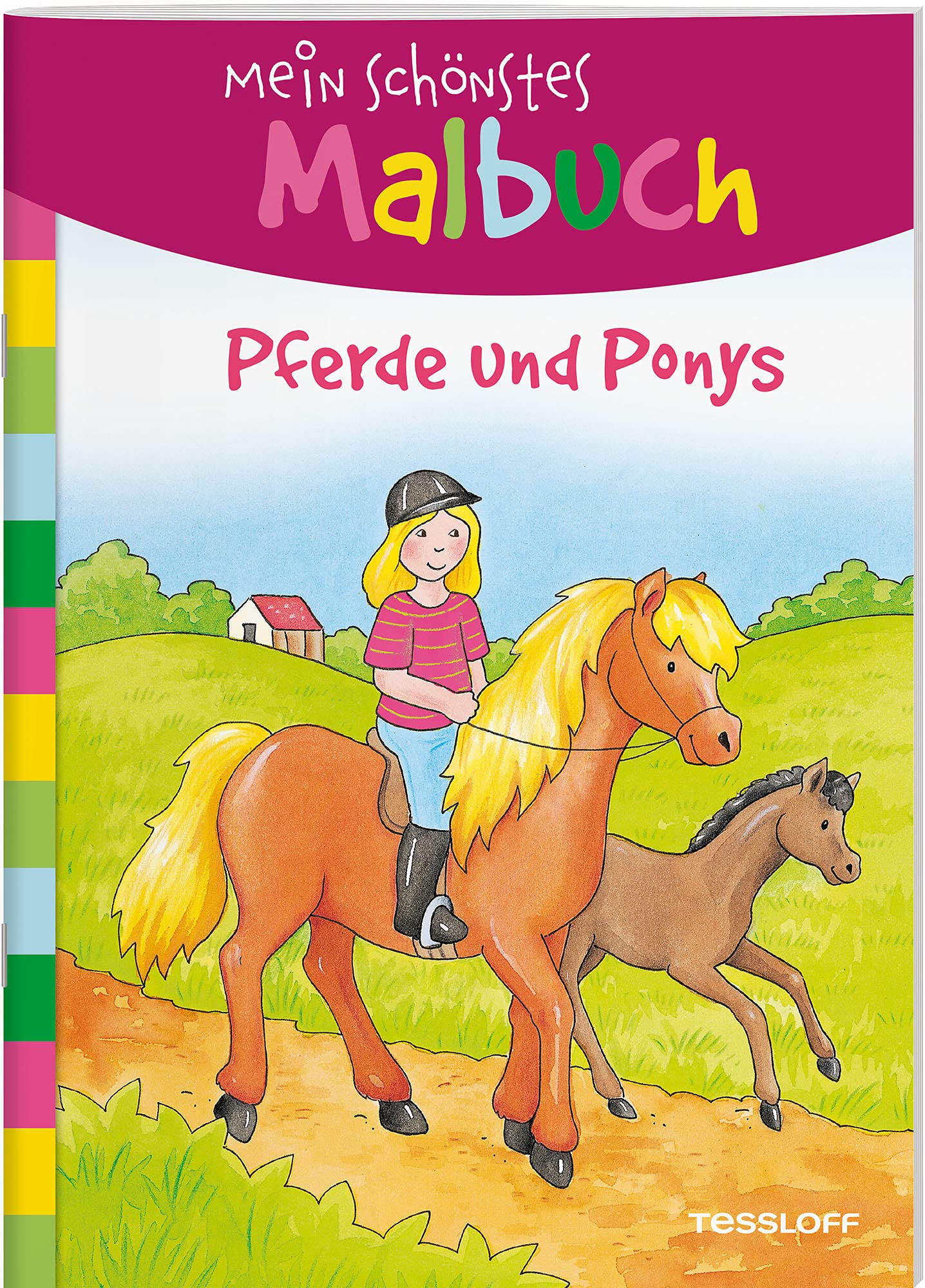Mein schönstes Malbuch. Pferde und Ponys. Malen für Kinder ab 5 Jahren – Farbiges Ausmalbuch mit klaren Konturen