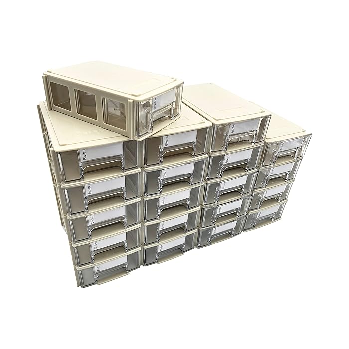 Buy Stackable Storage Drawers Set of 20, Plastic Drawers Organizer for