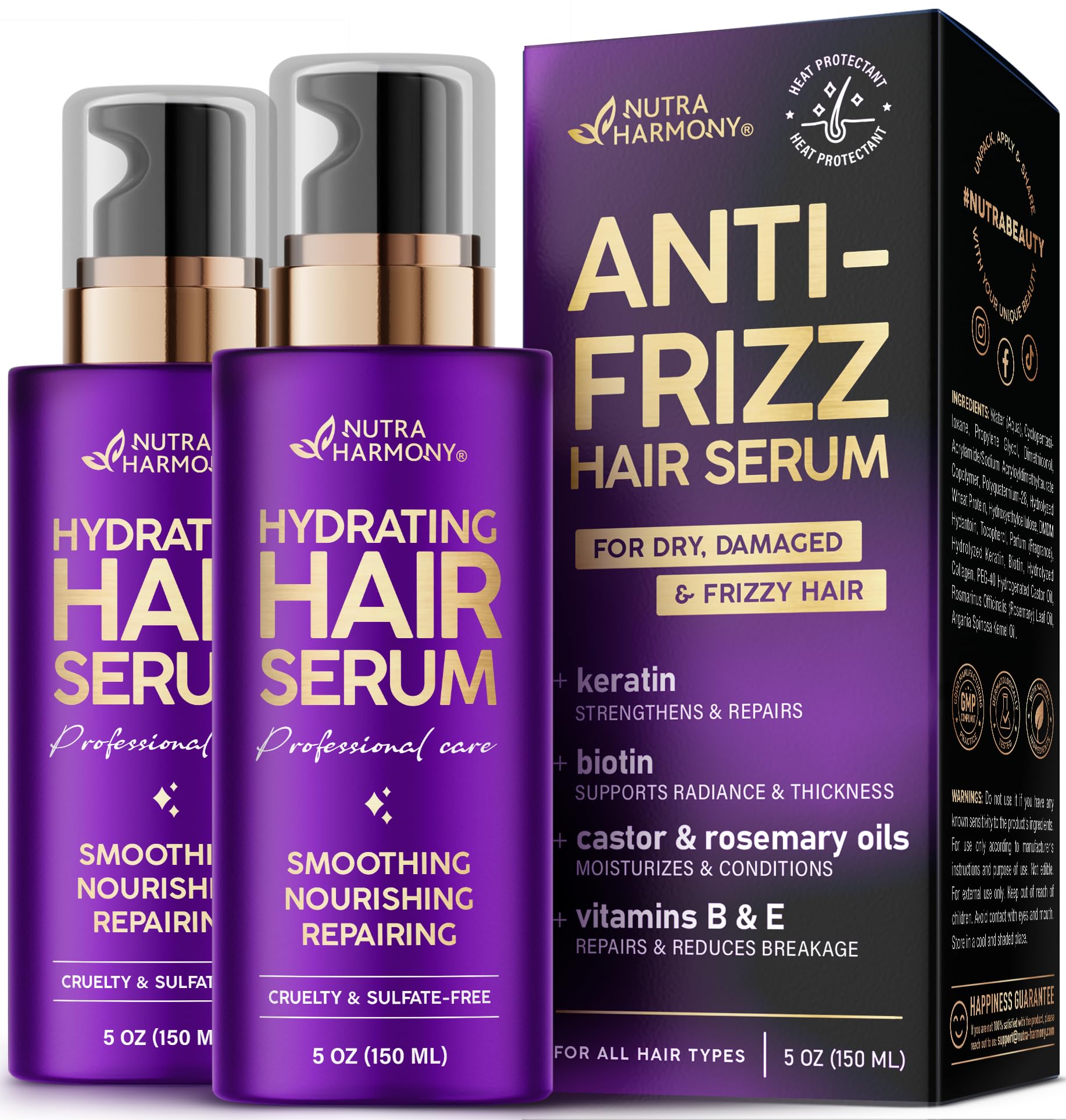 Amazon.com : Hydrating Hair Serum for Dry & Frizzy Hair