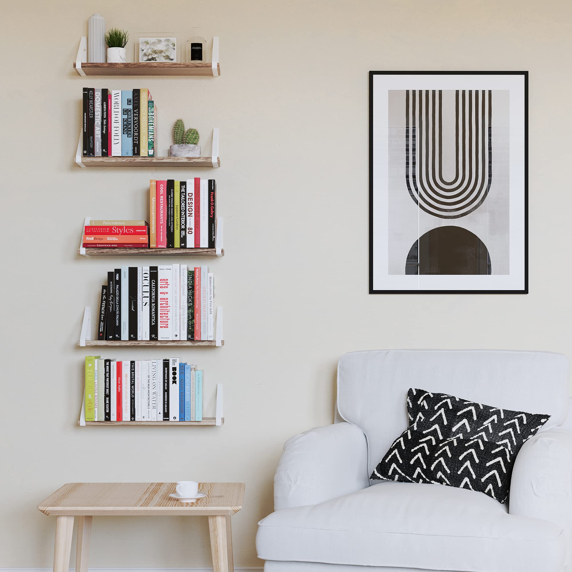 Wallniture Ponza Floating Bookshelves, Burnt 17