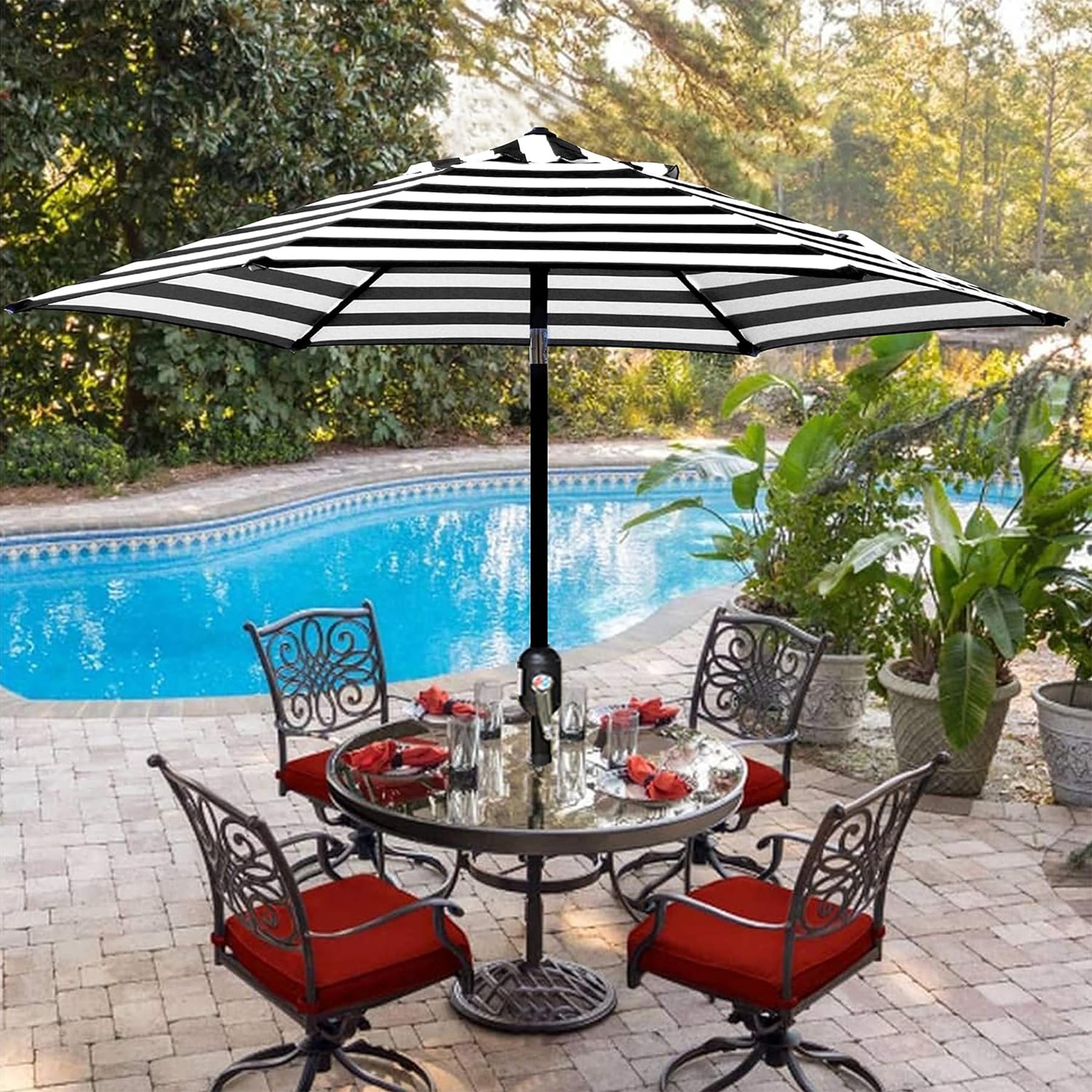 fade free patio umbrella 500H fade-resistant polyester fabric Patio Umbrellas at Lowes.com