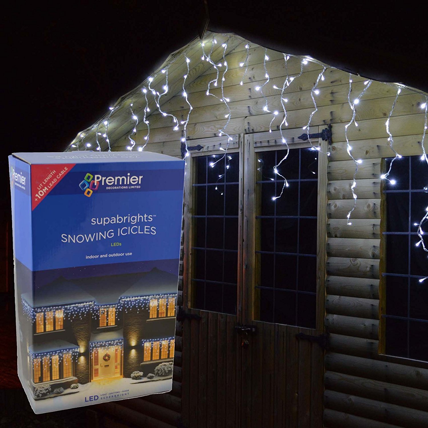 720 LED Snowing Icicles - Premier Christmas Lights LV081173W