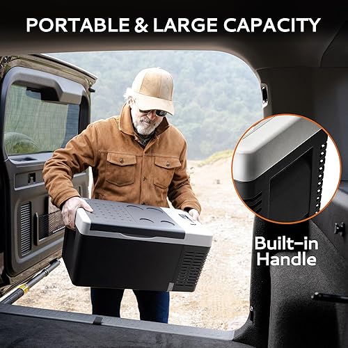 Miniatura 7 de Refrigerador portátil de coche de 12 voltios y 19 cuartos (18 litros), enfriador de automóvil de -4 ℉ ~ 60 ℉, enfriador de compresor eléctrico de