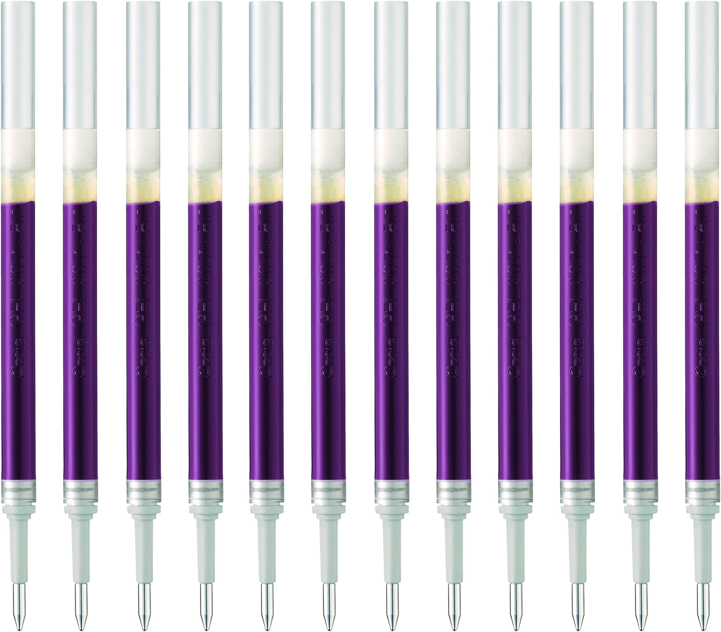 LR7-V Refills for EnerGel Gel Pen, 0.7mm Metal Tip, Violet Ink, Pack of 12