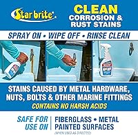 Vista 3 de STAR BRITE Removedor de Manchas de Óxido en Aerosol - Disuelve Instantáneamente Manchas de Corrosión en Fibra de Vidrio, Vinilo, Tela, Metal