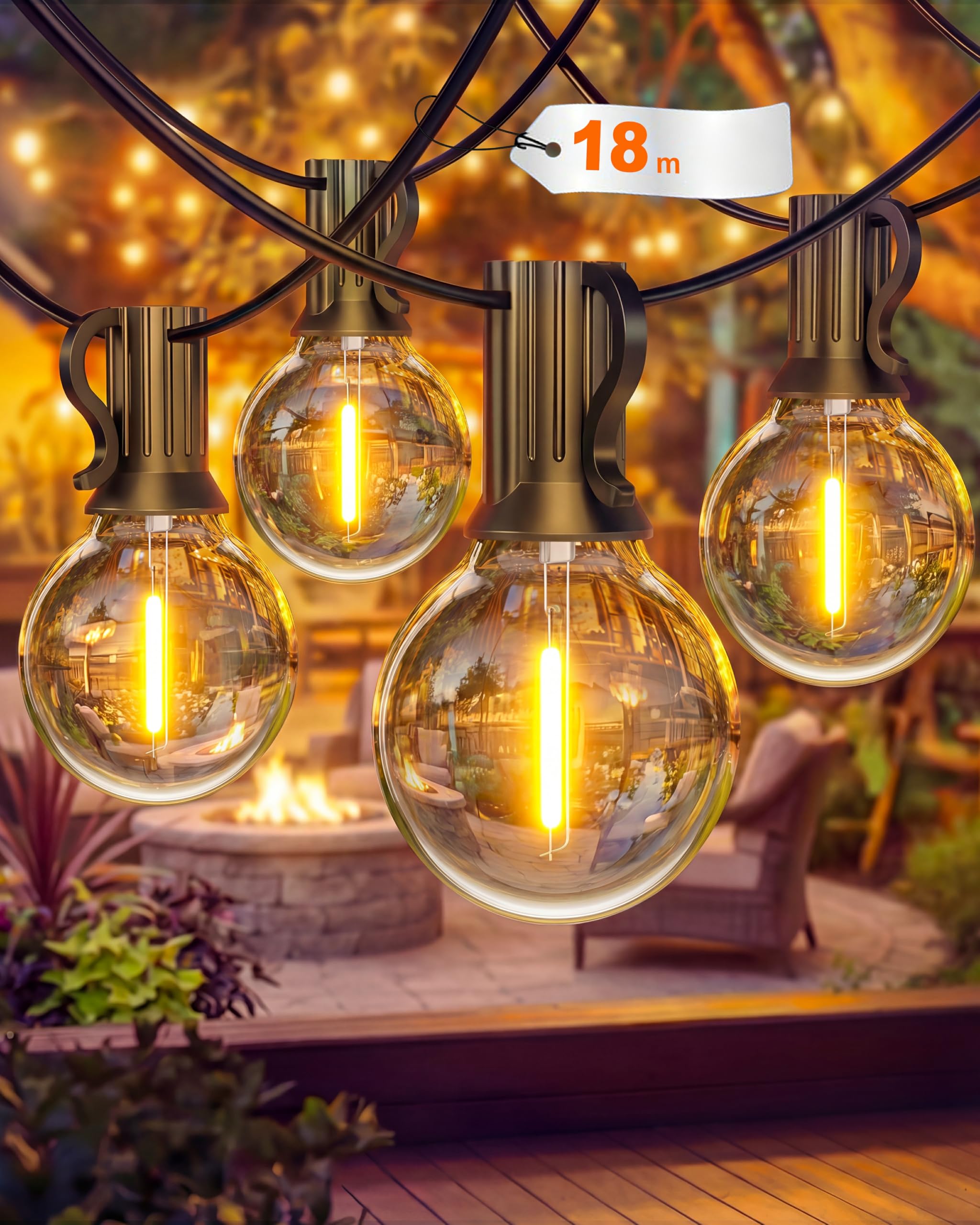 Pesken 18M Outdoor String Lights