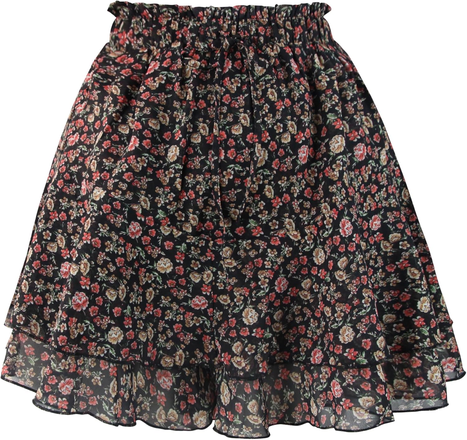 Mini Skirts for Women 2025 Casual Boho Floral Skorts Layered Hem A-Line Tennis Chiffon Shorts - Image 4