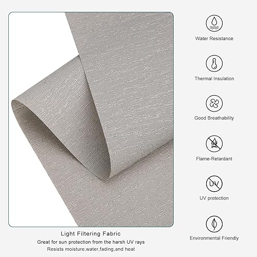 Miniatura 3 de Changshade ZZCML-ROL-GY-TB - Persianas enrollables con cable para filtrar la luz, personalizables, con aislamiento térmico, para oficina, sala de