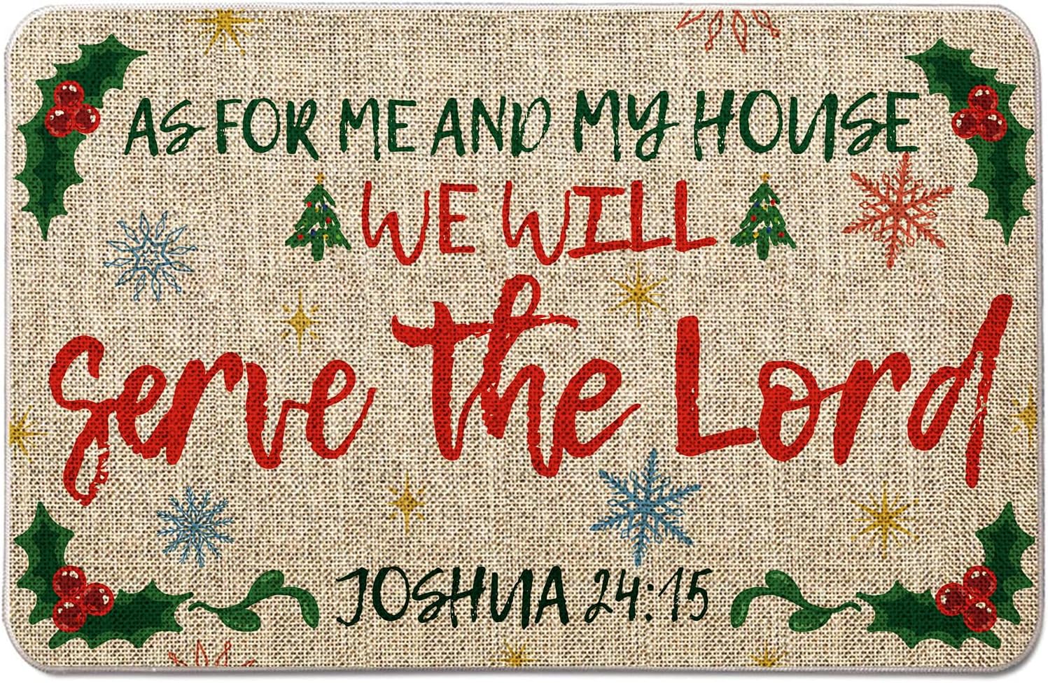 Christian Door Mat Christmas Doormat Outdoor Rug Decorative Doormats Farmhouse Home Kitchen Entrance Rug Floor Front Door Mats 17 x 27 Inch