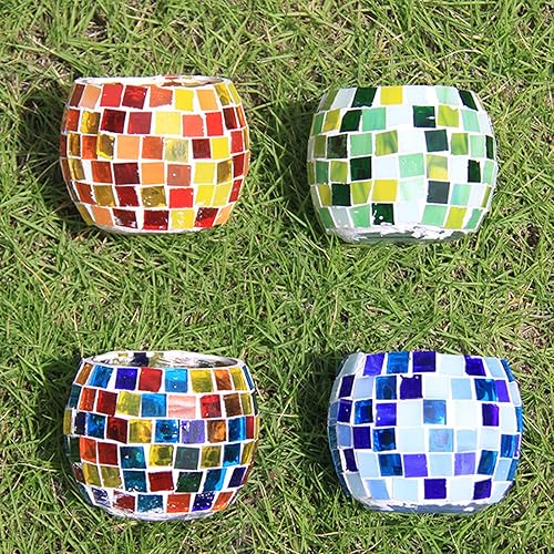 Miniatura 5 de 270 piezas de azulejos de mosaico de colores mezclados brillo cristal mosaico piezas a granel surtido cuadrado 0.4 x 0.4 pulgadas vidrio para