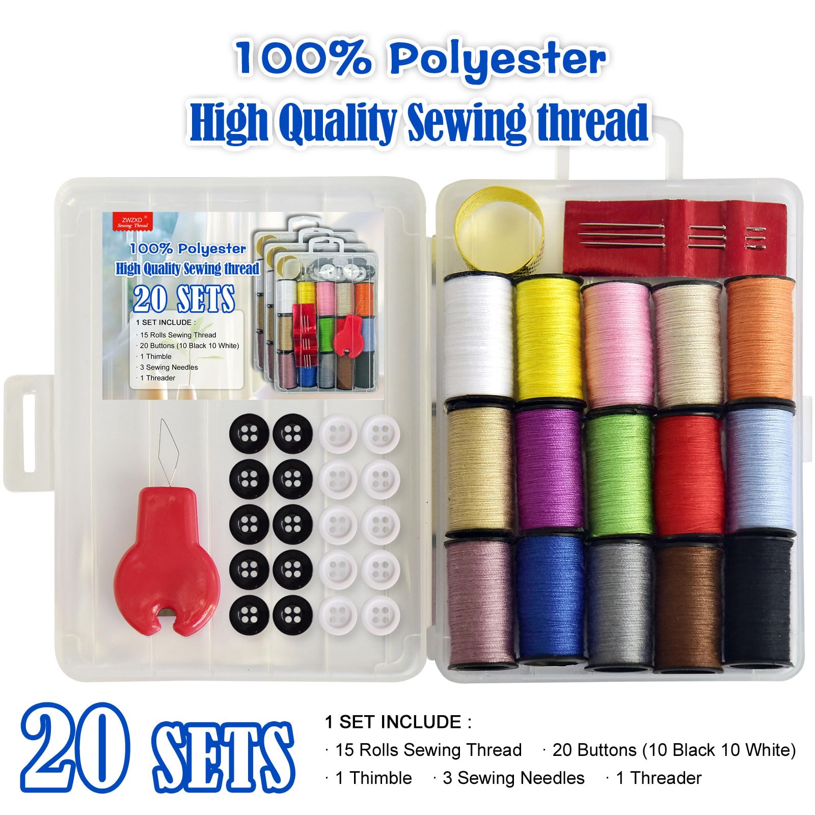 Mini kit de costura, kit de costura portátil, kit de caja de costura portátil para adultos, suministros de reparación (30)