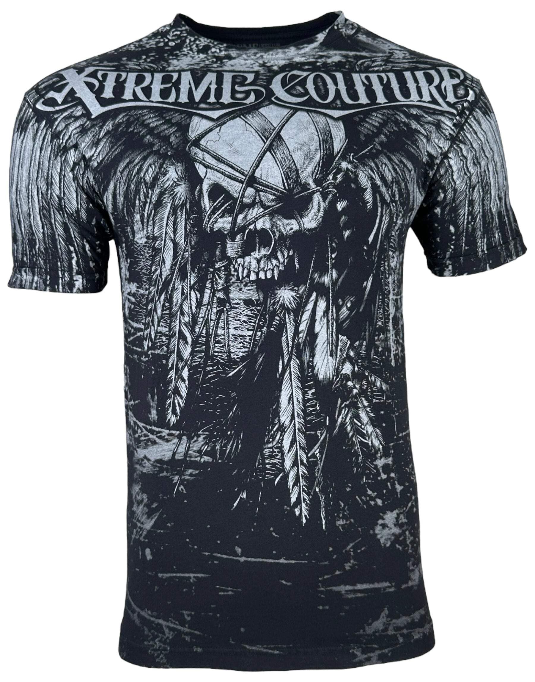 Xtreme Couture Men's Black By Affliction T-Shirt Justice, Large
