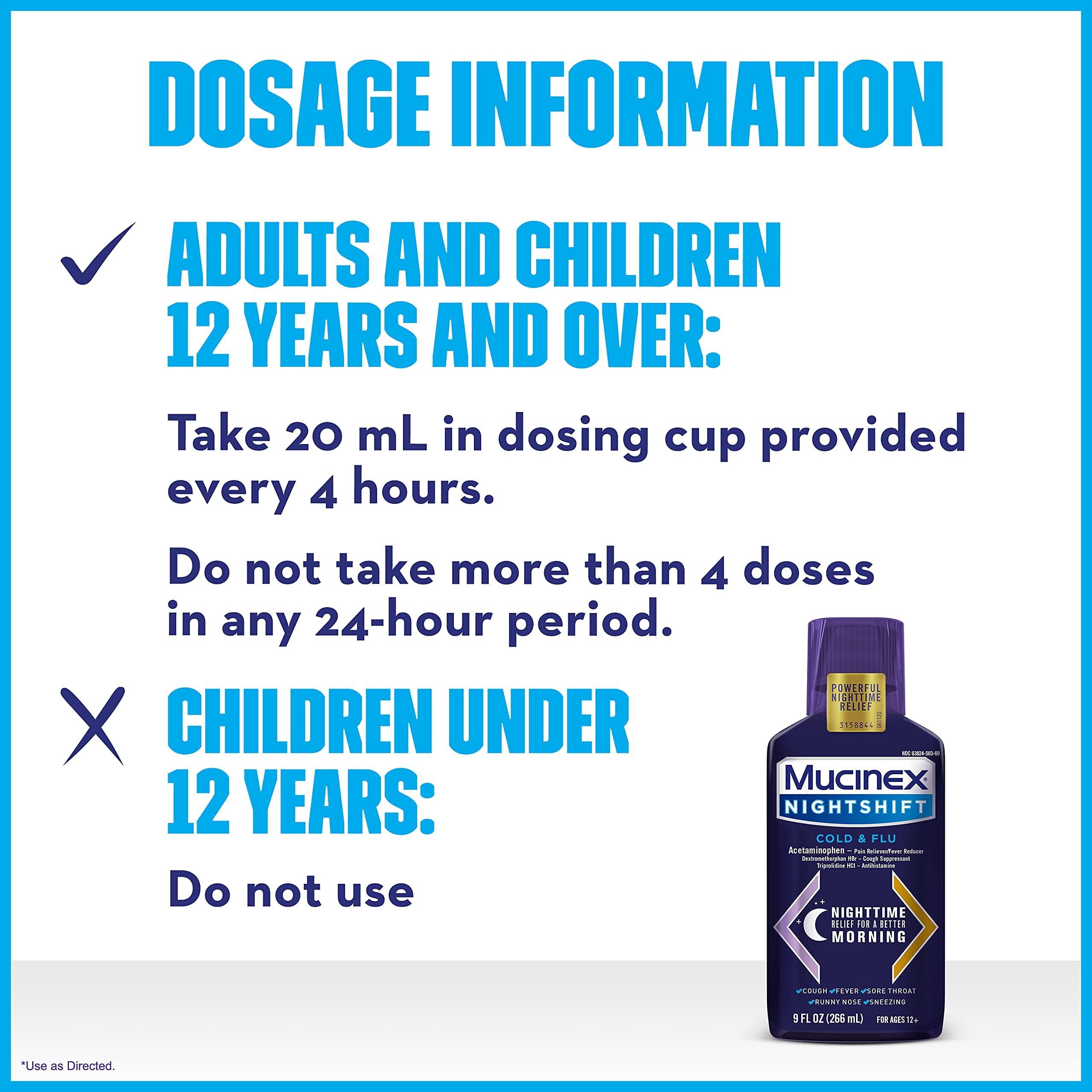 Buy MUCINEX® Nightshift® Cold & Flu Liquid 9 fl. oz. Relieves Fever