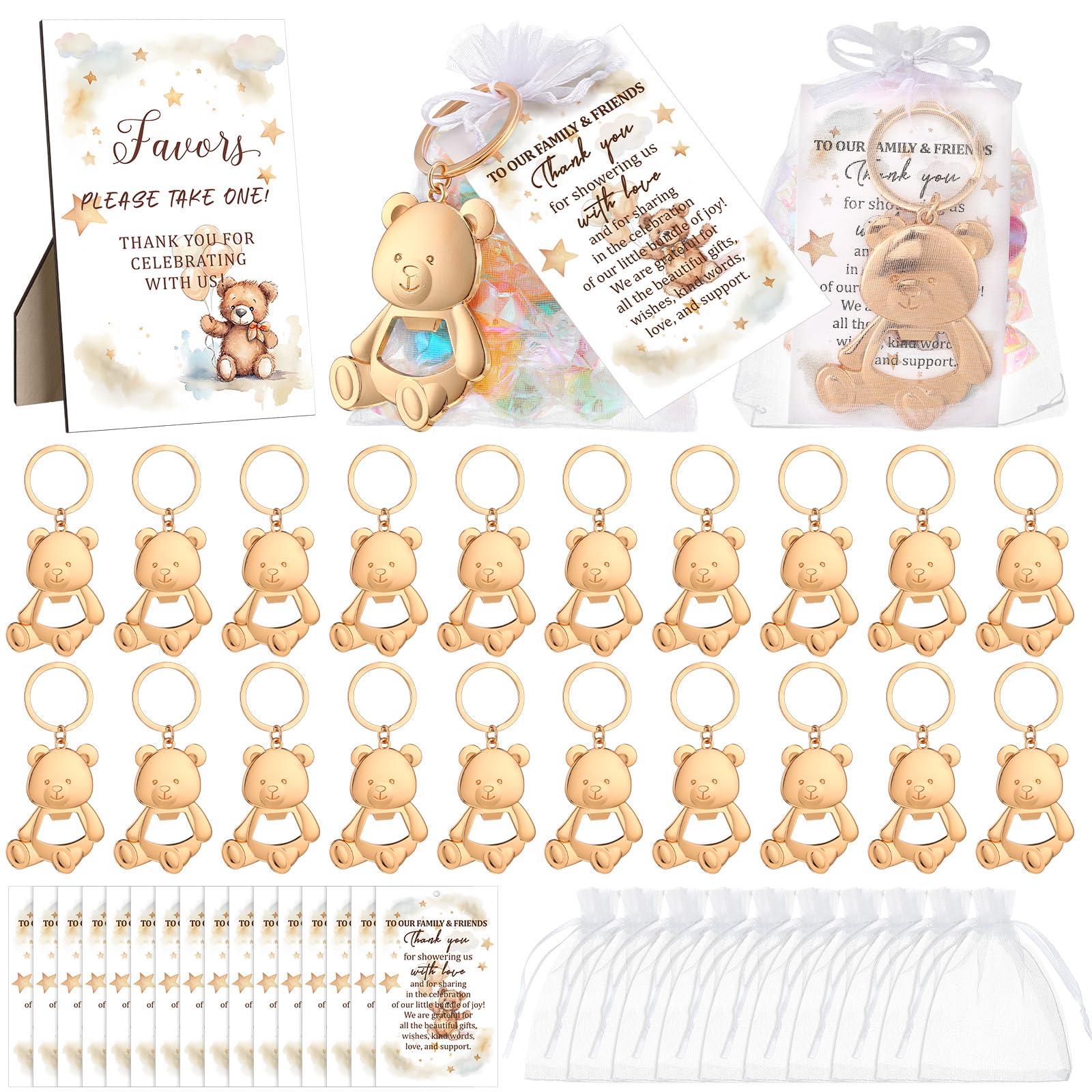 Décapsuleur Ours Baby Shower pour Souvenir Table Invité Réussi