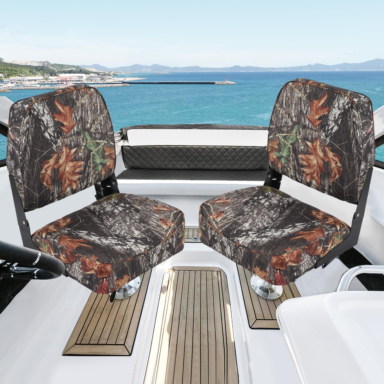 Siège De Bateau, Siège De Pêche, Dossier Haut, Pliable, Coussin En Mousse Haute Densité, Avec Sangles, Avec Vis De Fixation, Pour Voilier, Pour Bateau De Pêche, Pour Yacht