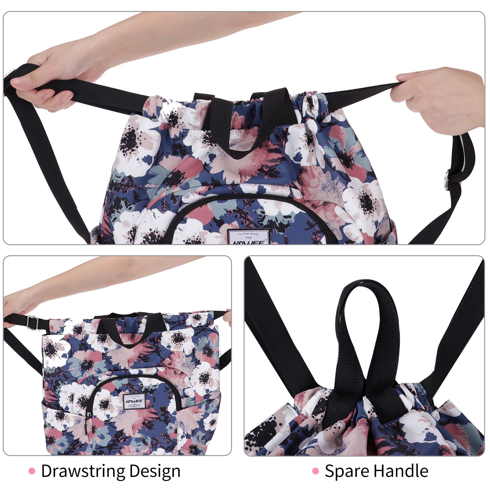 Zaino Sportivo con Coulisse, Grande Impermeabile, Borsa da Palestra Sacca con Tasca Interna Unisex per Scuola Sport All'aperto Yoga Tempo Libero Spiaggia