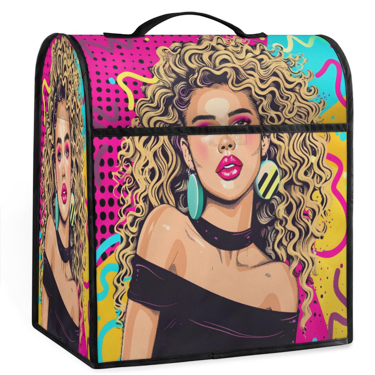 Coffee Maker Cover Fashion Girl Kitchen Appliance Covers Small Appliance Covers Blender Cover Juicer Cover Dust Covers for Kitchen Appliances with Top Handle and Pockets,Washable,B32