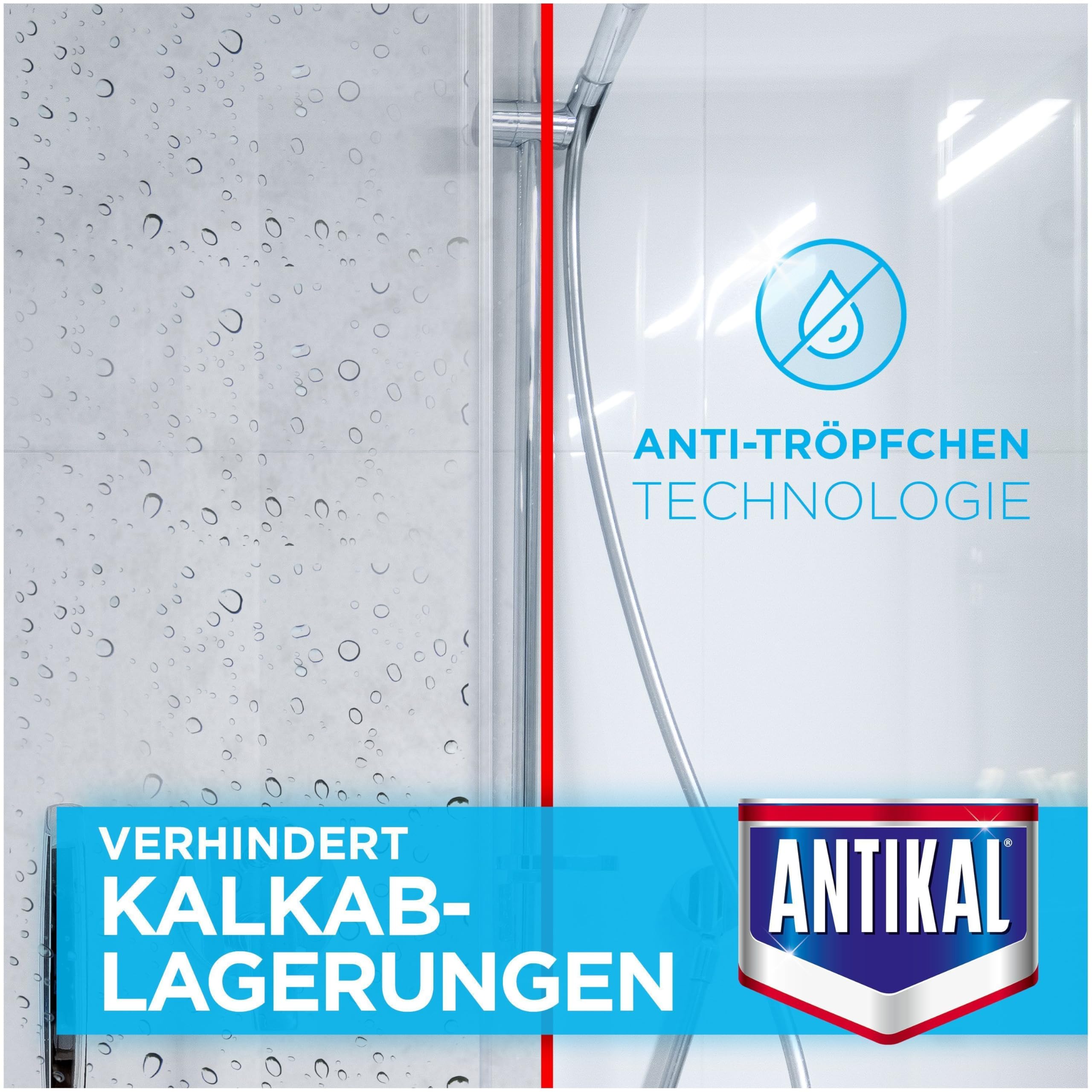 Antikal Expressspray, 10 × 800 ml, für Dusche & Bad, Kalkfrei Ohne Abwischen, Glänzende Flächen Mit Einem Wisch