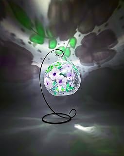 Purple Cherry Blossom Candle Holder, Cherry Blossom Tealight Holder, Hanging Tealight, Hand Painted Candle Holder, Spring Decor (12 Cm)
