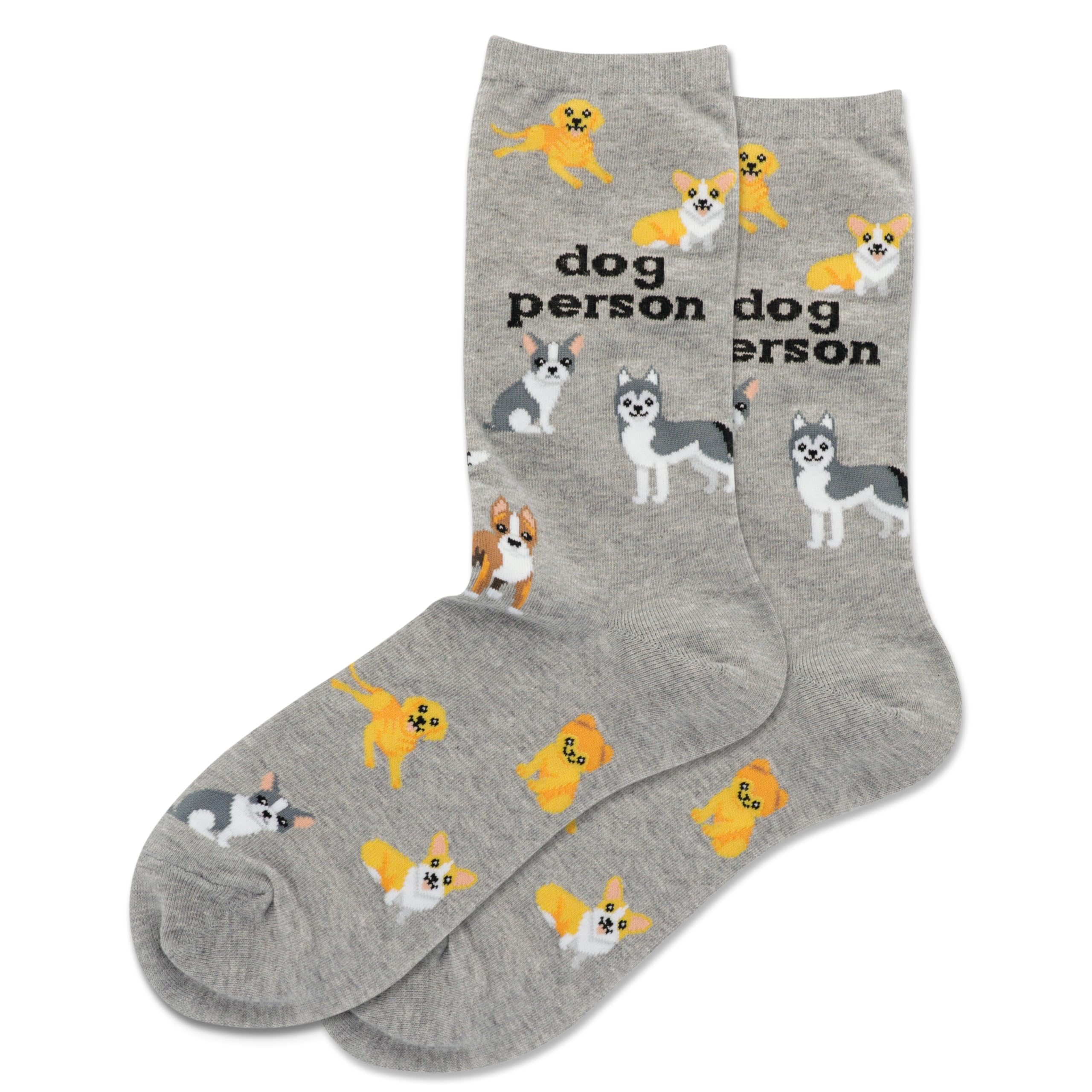 Hot Sox Women's Fun Dog Lovers Crew Socks - 1 Pair Pack - Cool &amp; Cute Wordplay Novelty Fashion Gifts