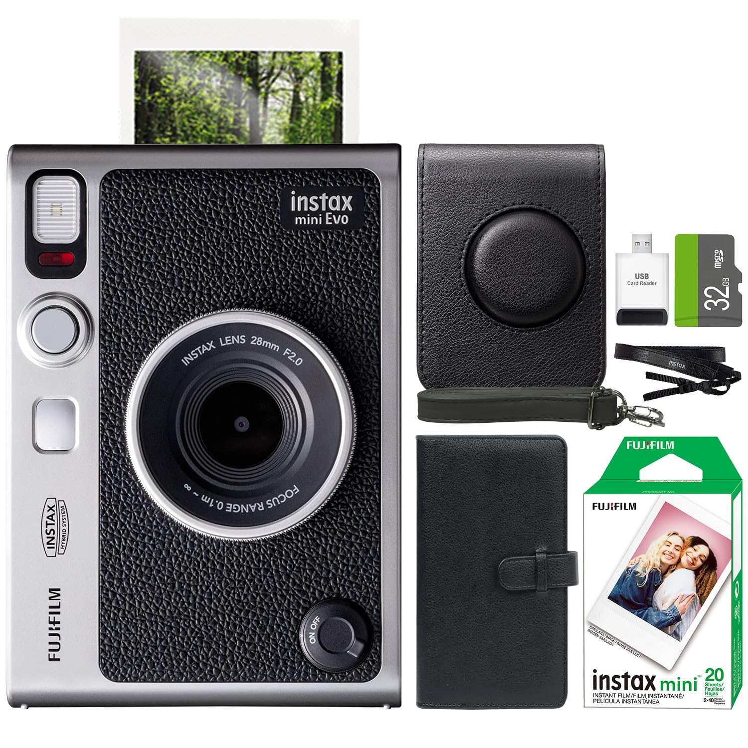 FUJIFILM instax mini Evo ブラック + 32GB Amazon.com : FUJIFILM INSTAX Mini EVO Hybrid Instant Camera Black