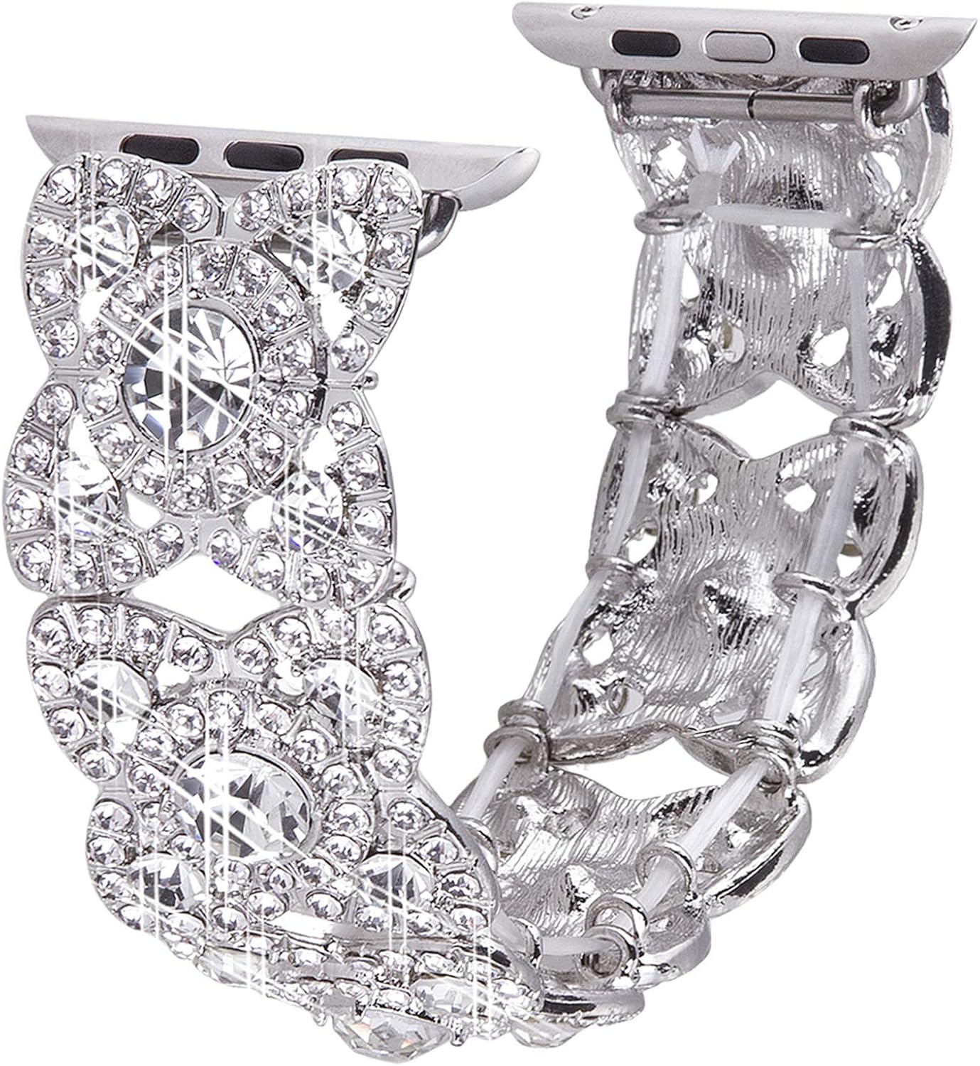 Free Shipping 🛒 VIQIV Bling Bands for Compatible with Apple Watch 38mm 40mm 42mm 44mm 41mm 45mm Iwatch Series 7 6 5 4 3 2, Diamond Rhinestone Stainless Steel Metal Bracelet Wristband Strap for Women Exclusive Special VIQIV Bling Bands for Compatible with Apple Watch 38mm 40mm 42mm 44mm 41mm 45mm Iwatch Series 7 6 5 4 3 2, Diamond Rhinestone Stainless Steel Metal Bracelet Wristband Strap for Women