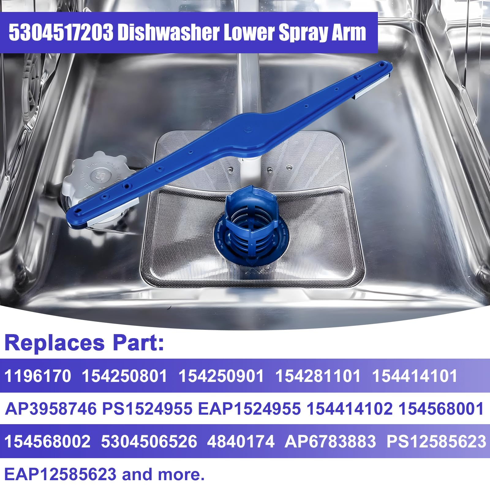2025 NUEVO 5304517203 Brazo De Pulverización Inferior Para Lavaplatos Para Frigidaire Kenmore Crosley, Reemplaza 154568001, 154568002, 1545680, 1543358, 154414101, 1542508, 530450652, AP6783883
