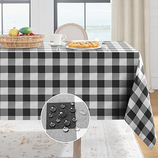 Softalker Gingham Checkered Waterproof Buffalo Plaid Tablecloth (60×84)