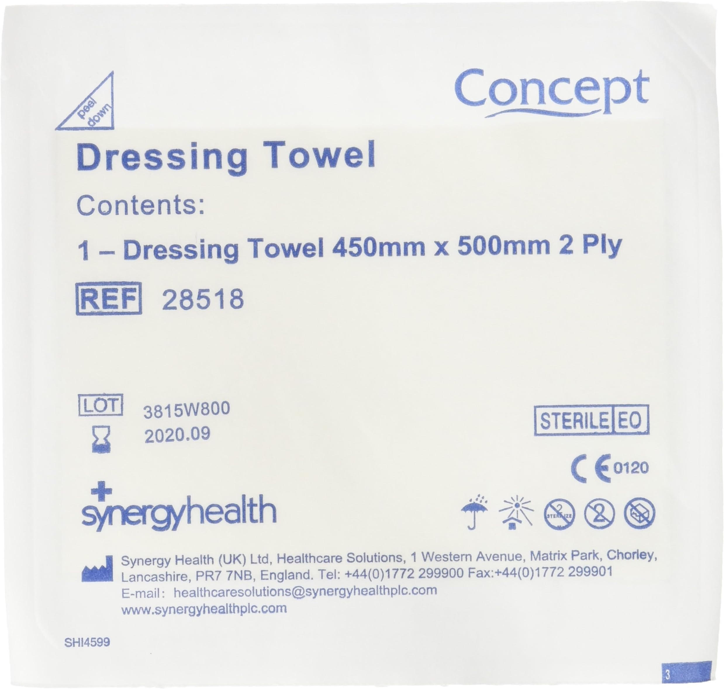 Synergy Health VC28518 Dress Towel 45 x 50cm 2ply (Pack of 25)