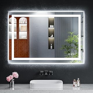 38"x26" LED Bathroom Mirror with Lights, Backlit + Front Lit with CRI>90, Lighted Mirror for Bathroom, Anti-Fog, Dimmable Brightness, 3 Colors, Memory Function, Shatterproof Tempered Glass