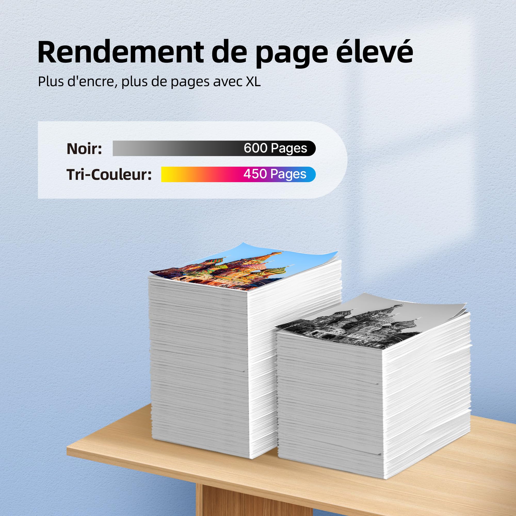 Prodoki 302 XL 302XL Remplacement pour Cartouche HP 302 XL Noir et Couleur Cartouche Encre pour HP DeskJet 3639 3630 3632 3636 Envy 4520 4527 4525 4524 OfficeJet 3831 3833 3830 (1 Noir 1 Tri-Colore) - 4