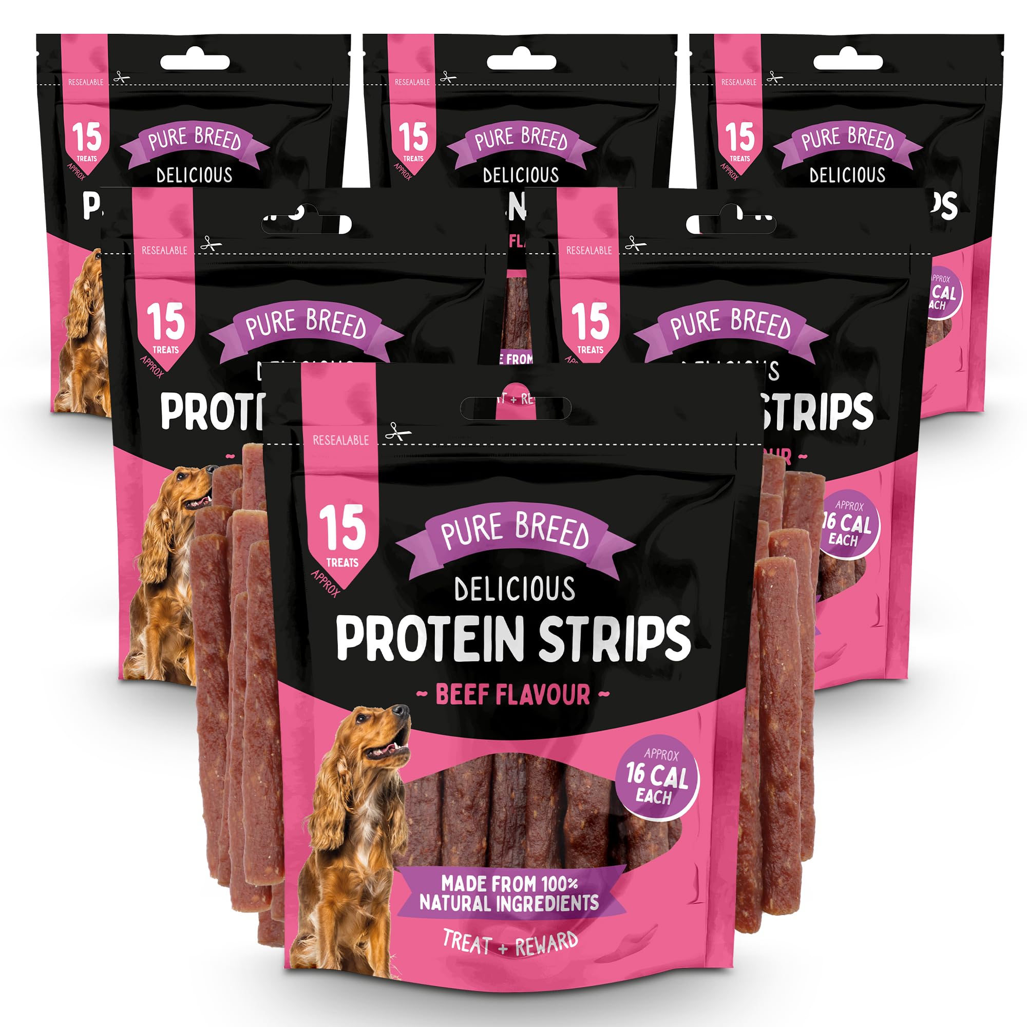SOL 900g Protein Beef Strips Long Lasting Dog Chew, Rich & Flavourful Beef Dog Chews Long Lasting Dog Treats, High Protein Dog Long Lasting Chews, Dog Treats Beef For Dog Training (6x150g)