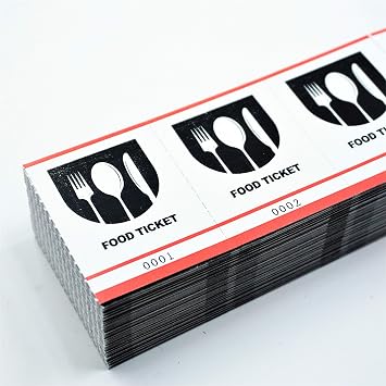 Drink Tickets - Fast & Affordable Food Tickets by MyZone Printing Red, 500