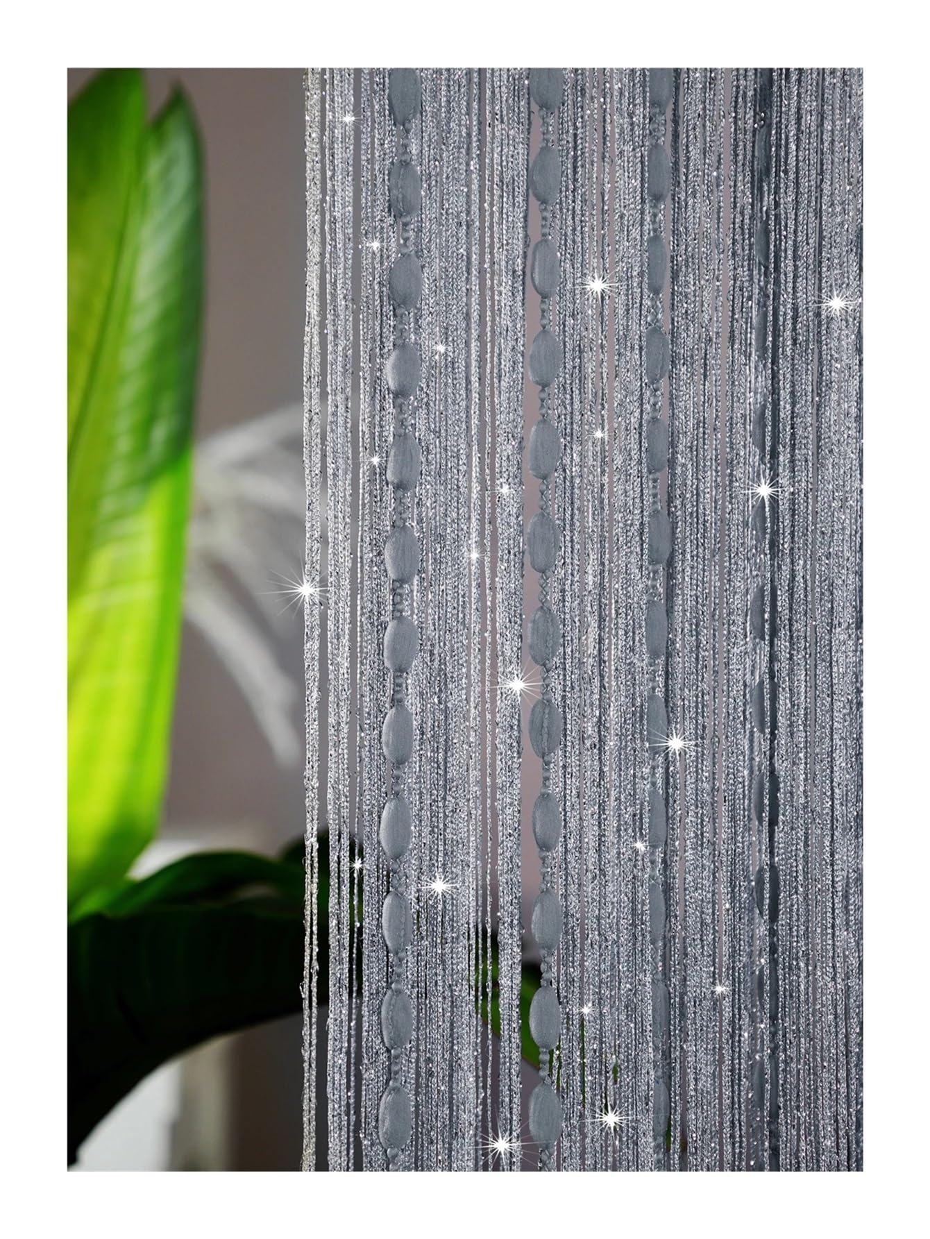 DFGBAPKBL beaded door curtain Lantern Curtain Fringe Decoration Door Woolly Ball 1Pc(Silver gray)
