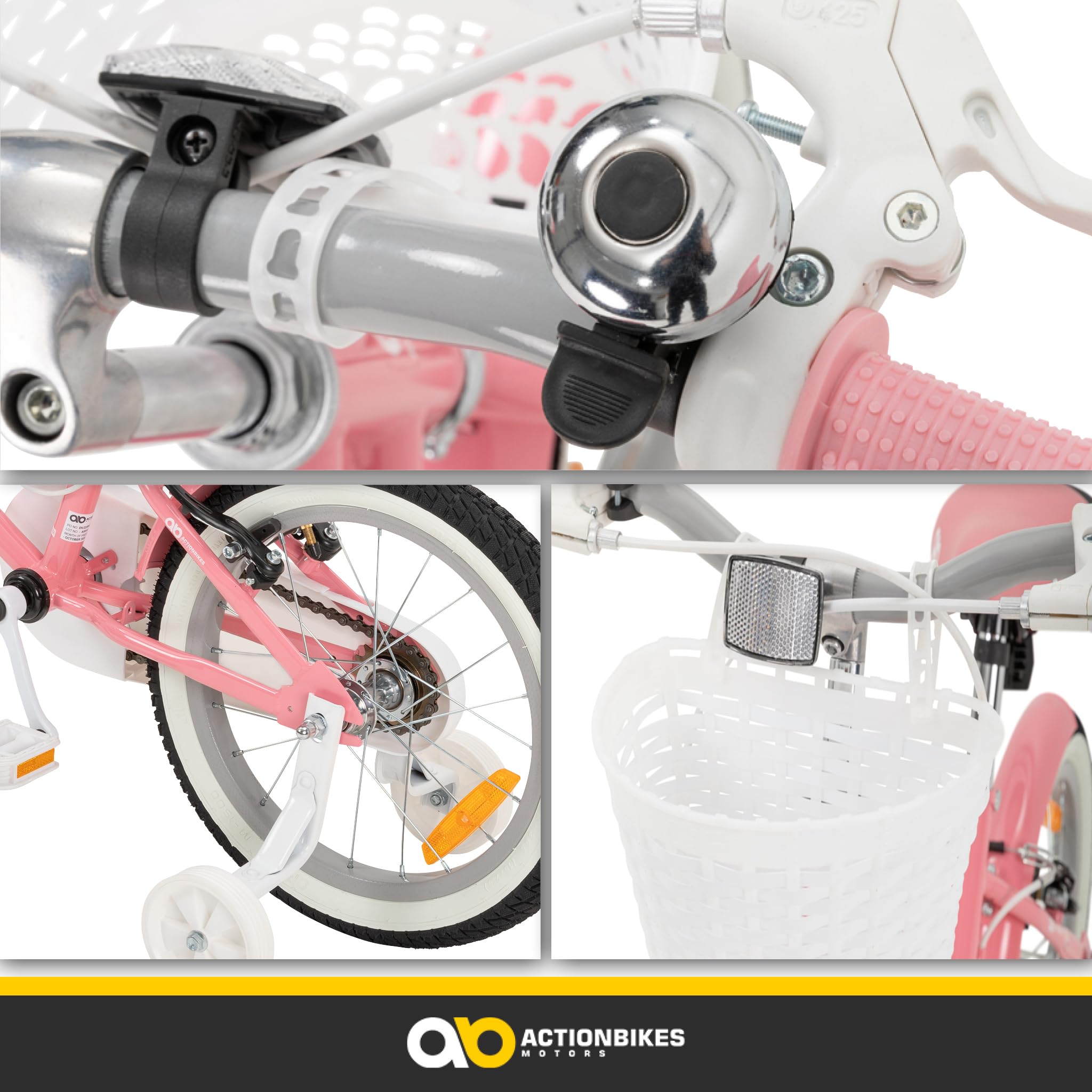 Actionbikes Kinderfahrrad Starlight | 12 16 20 Zoll - V-Brake Bremsen - Fahrrad für Kinder von 2-9 Jahren - Schutzblech v. / h - Kinder Fahrrad für Mädchen & Jungen - Fahrräder - Bicycle - Kinderrad