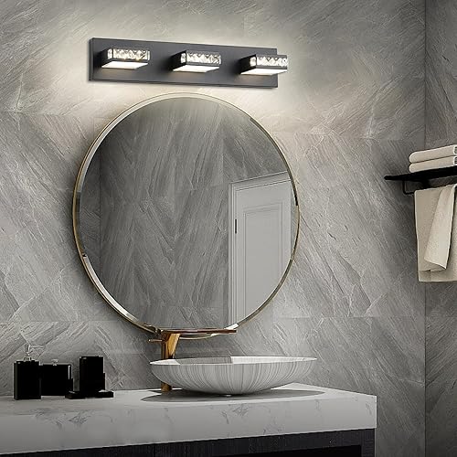Miniatura 2 de Lámparas LED para tocador de baño, latón oscuro, luz blanca de 18 W, 4000 K, moderno espejo de tocador de baño, accesorios de luces delanteras (3