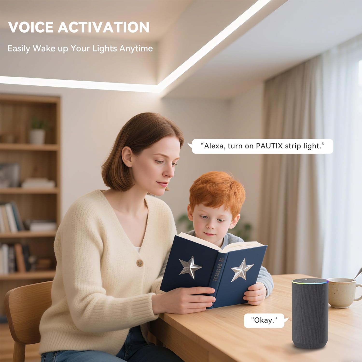 PAUTIX CCT COB LED Strip Light White Tunable 3200LEDs,CRI90+ 16.4ft/5m Dimmable 2700K-6500K 24V LED Tape Lights Kit,Work with Alexa/Google Assistant,for Under Cabinet Bedroom Kitchen DIY Lighting - Image 3