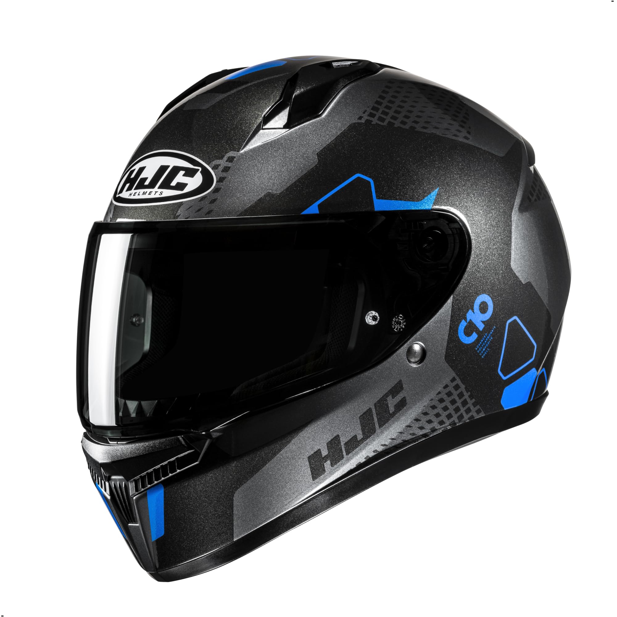 HJC C10 Aspa Full Face Motorcycle Helmet with HJ-34P Pinlock Shield, DOT Approved (MC2, Medium)