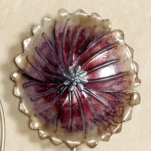 Miniatura 4 de Touch of Class Encantador arte de pared de metal floral dorado, morado