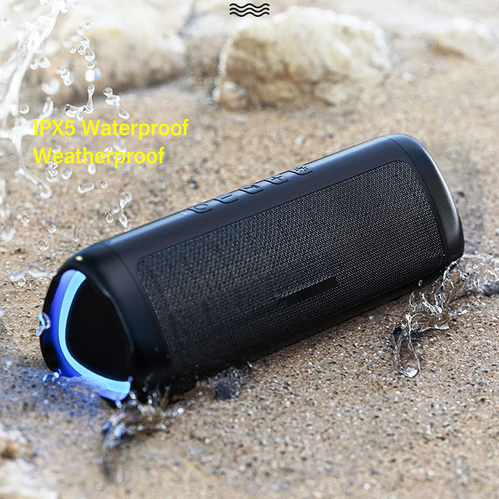 Przenośny Głośnik Bluetooth, Głośnik z Oświetleniem LED, Wodoodporny Głośnik Bezprzewodowy z technologią TWS do Domowych Sportów Prysznicowych na świeżym Powietrzu