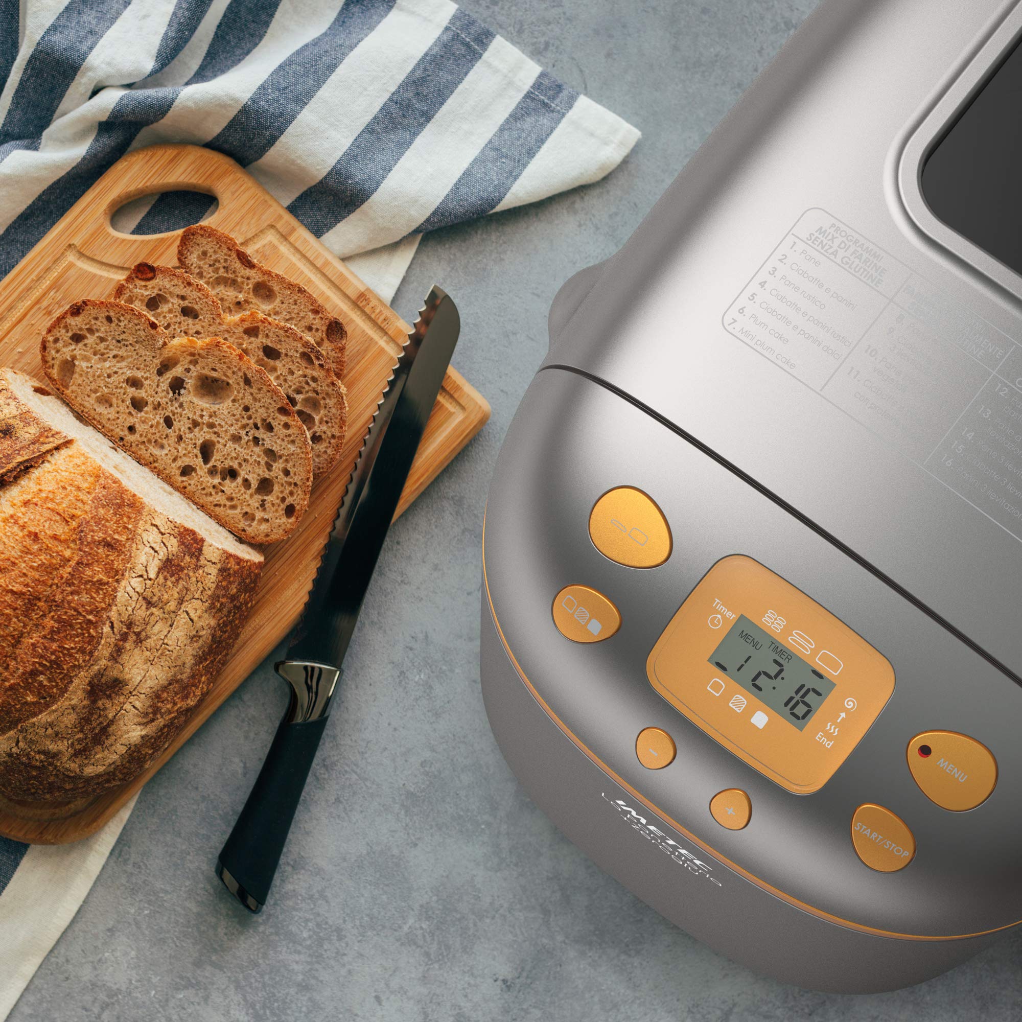 Imetec La Panetteria Plus Zero Glu Machine à Pain 20 Programmes Automatiques Marron